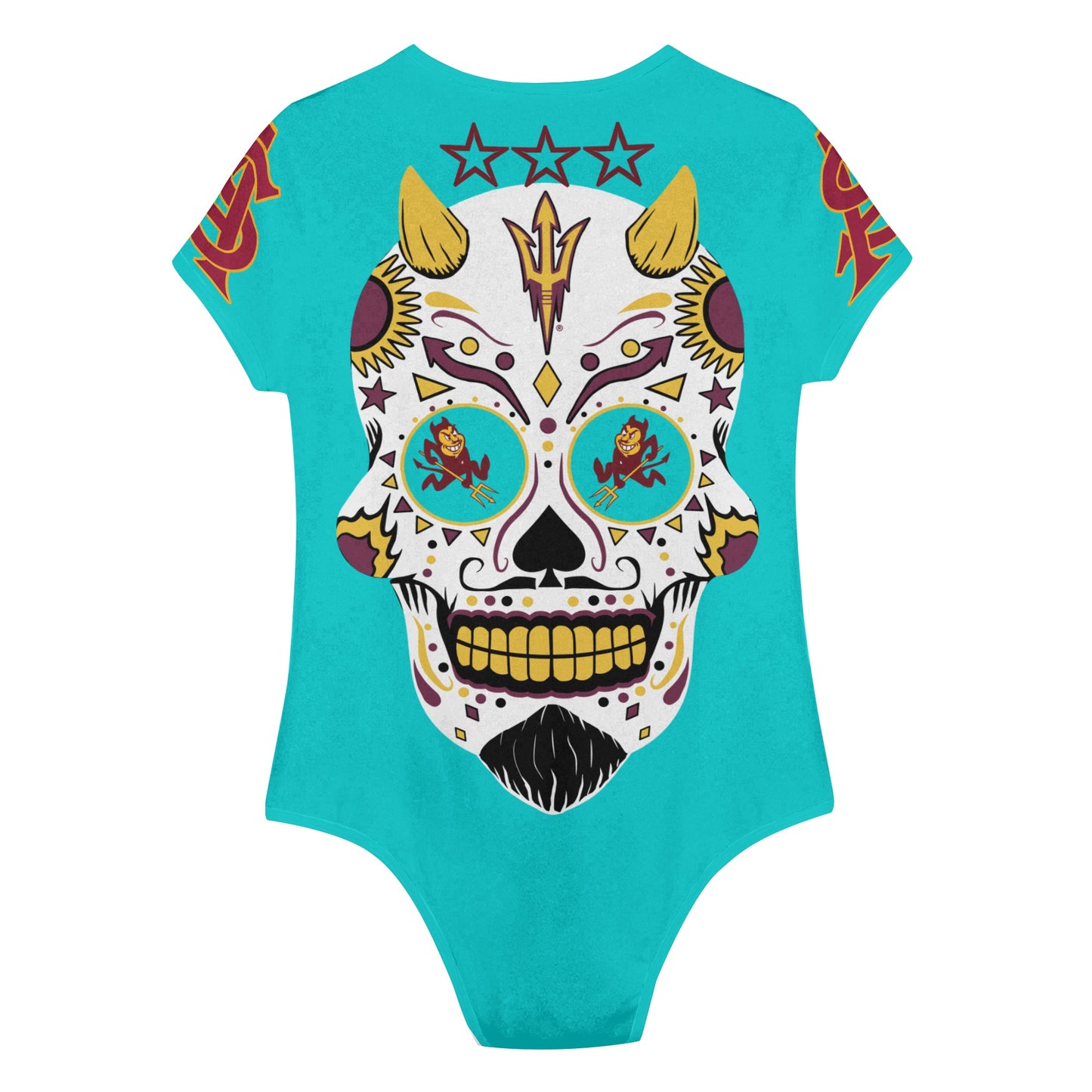 Sun Devil S.O.S Turquoise Edition Womens Soft Short Sleeve Bodysuit