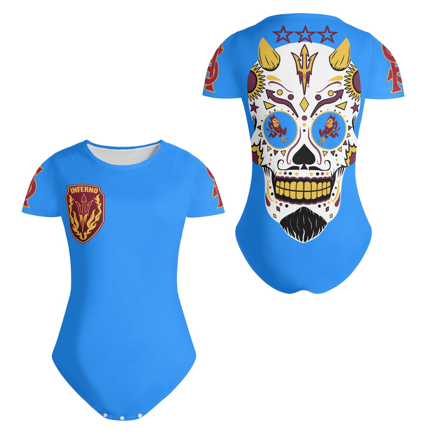 Sun Devil S.O.S Blue Edition Womens Soft Short Sleeve Bodysuit