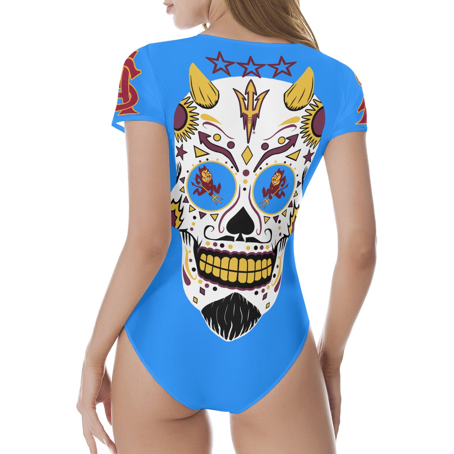 Sun Devil S.O.S Blue Edition Womens Soft Short Sleeve Bodysuit