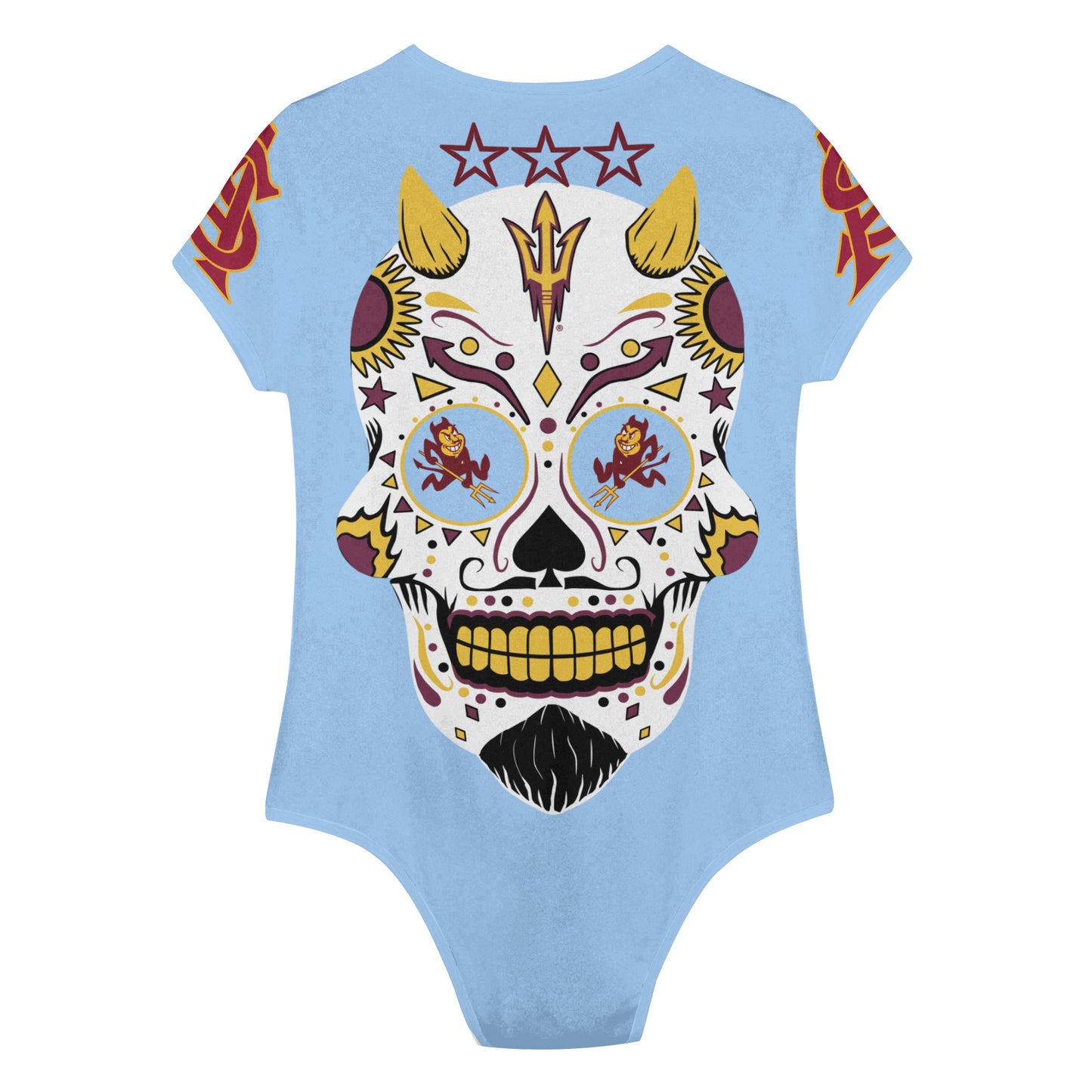 Sun Devil S.O.S Sky Blue Edition Womens Soft Short Sleeve Bodysuit