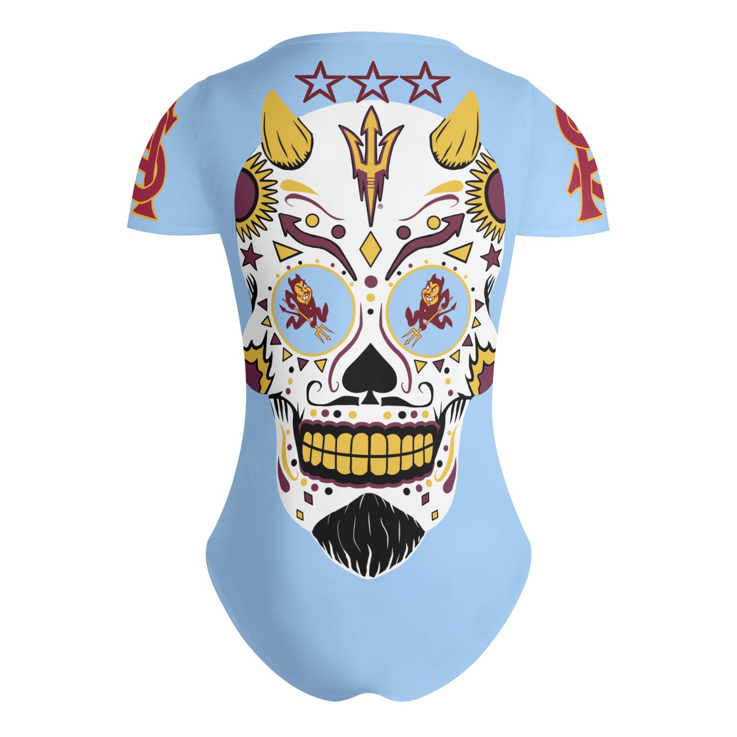 Sun Devil S.O.S Sky Blue Edition Womens Soft Short Sleeve Bodysuit