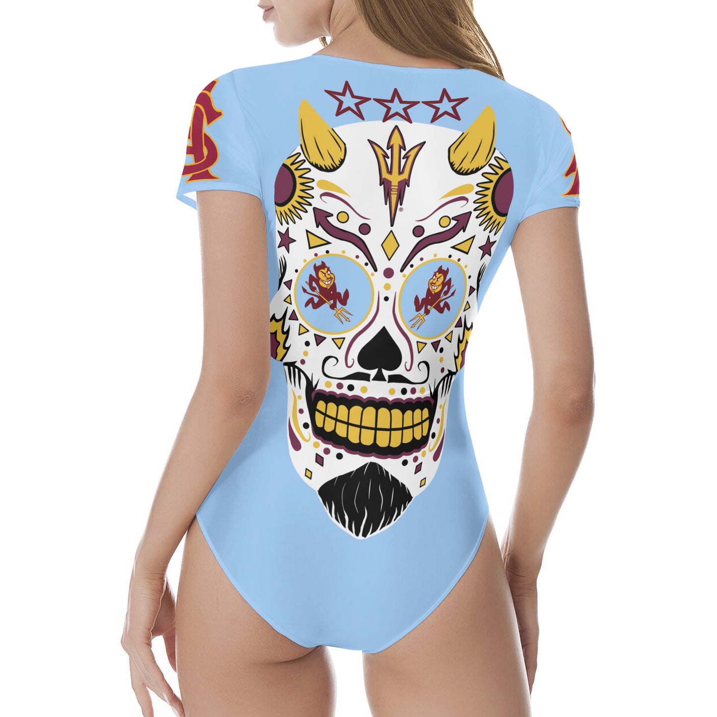 Sun Devil S.O.S Sky Blue Edition Womens Soft Short Sleeve Bodysuit