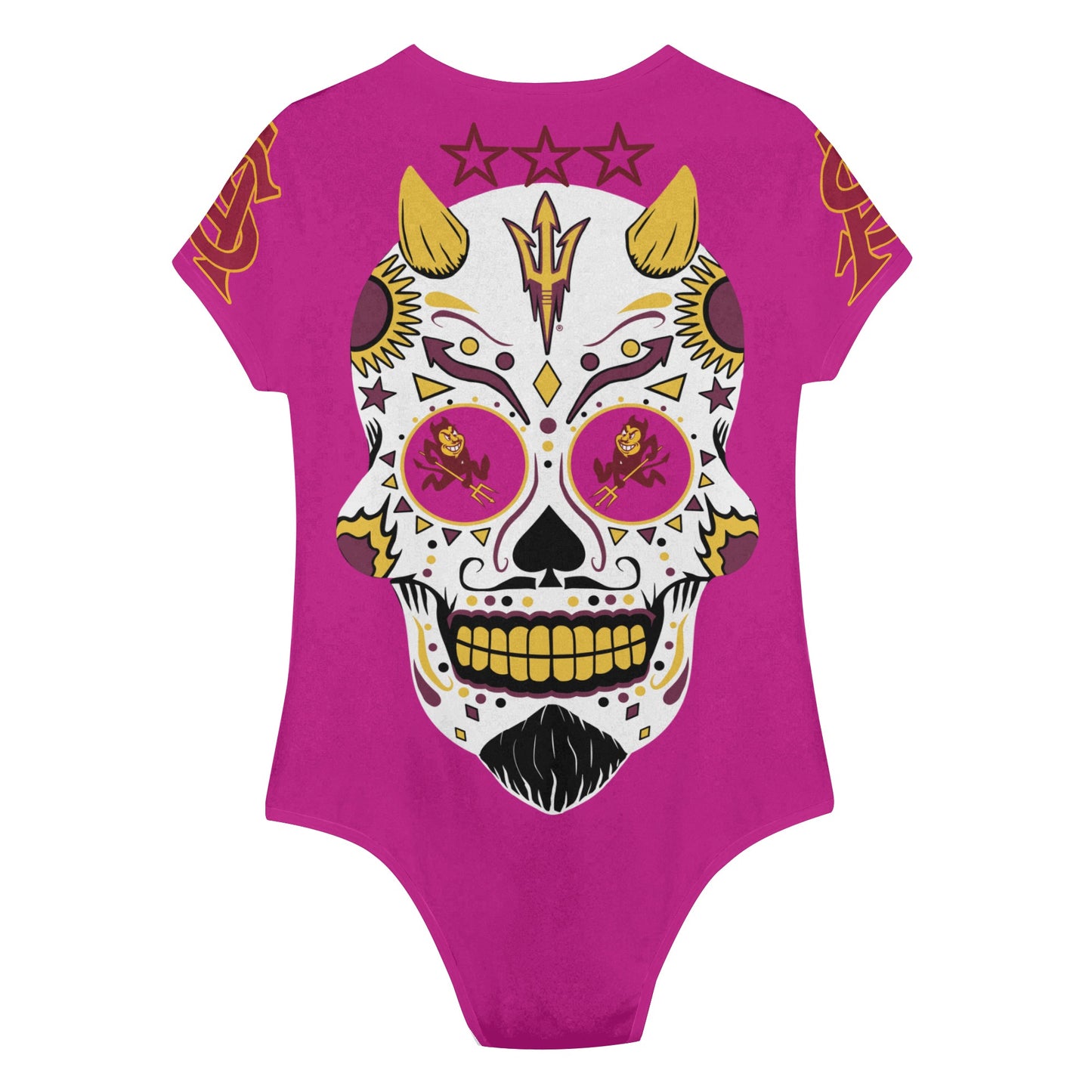 Sun Devil S.O.S Purple Edition Womens Soft Short Sleeve Bodysuit