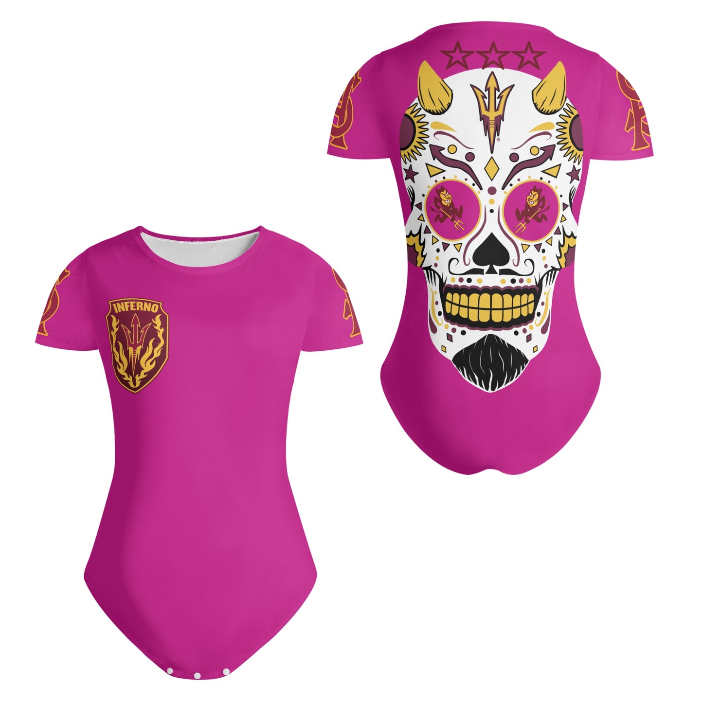 Sun Devil S.O.S Purple Edition Womens Soft Short Sleeve Bodysuit