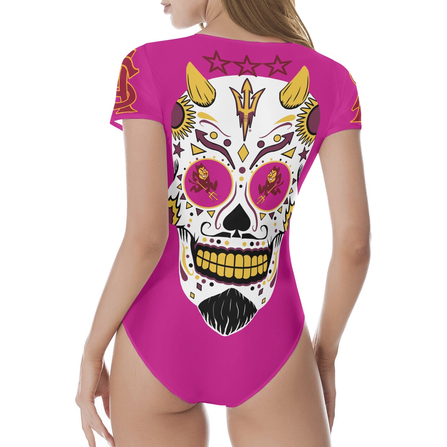 Sun Devil S.O.S Purple Edition Womens Soft Short Sleeve Bodysuit