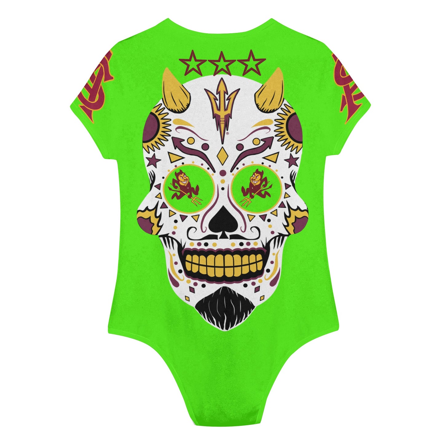 Sun Devil S.O.S Goo Green Edition Womens Soft Short Sleeve Bodysuit