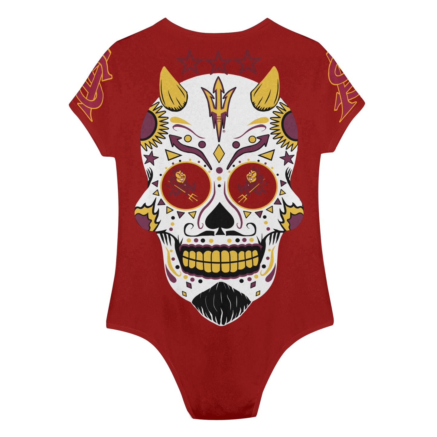 Sun Devil S.O.S Maroon Edition Womens Soft Short Sleeve Bodysuit