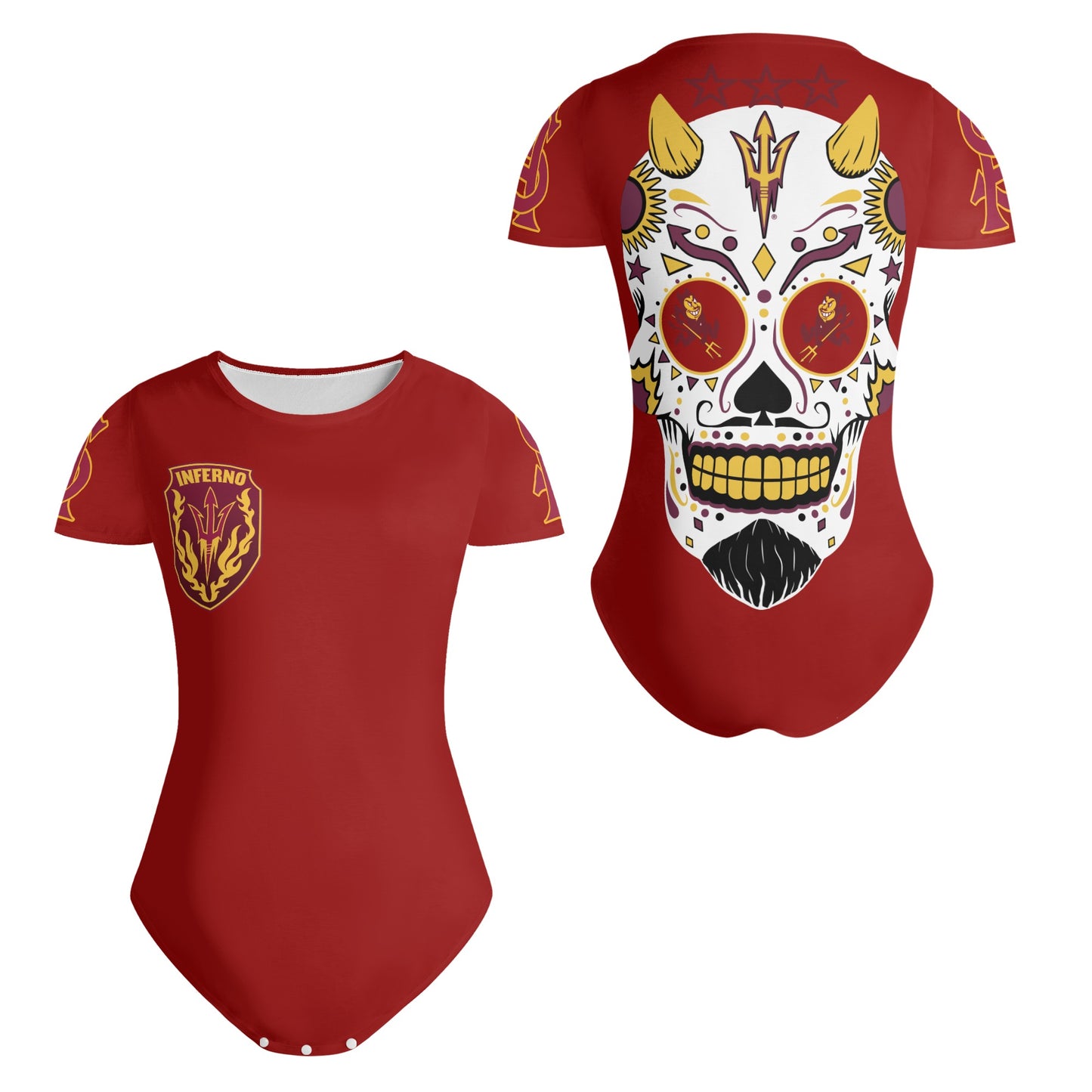 Sun Devil S.O.S Maroon Edition Womens Soft Short Sleeve Bodysuit