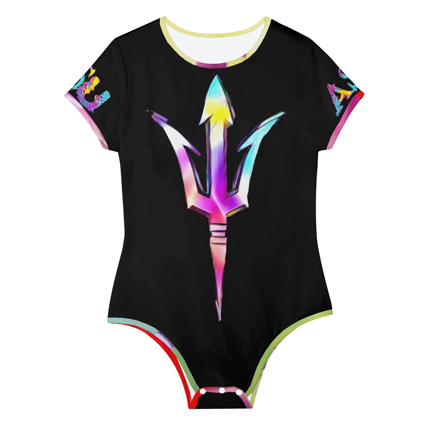 Sun Devil S.O.S Tie-Die Black Edition Womens Soft Short Sleeve Bodysuit