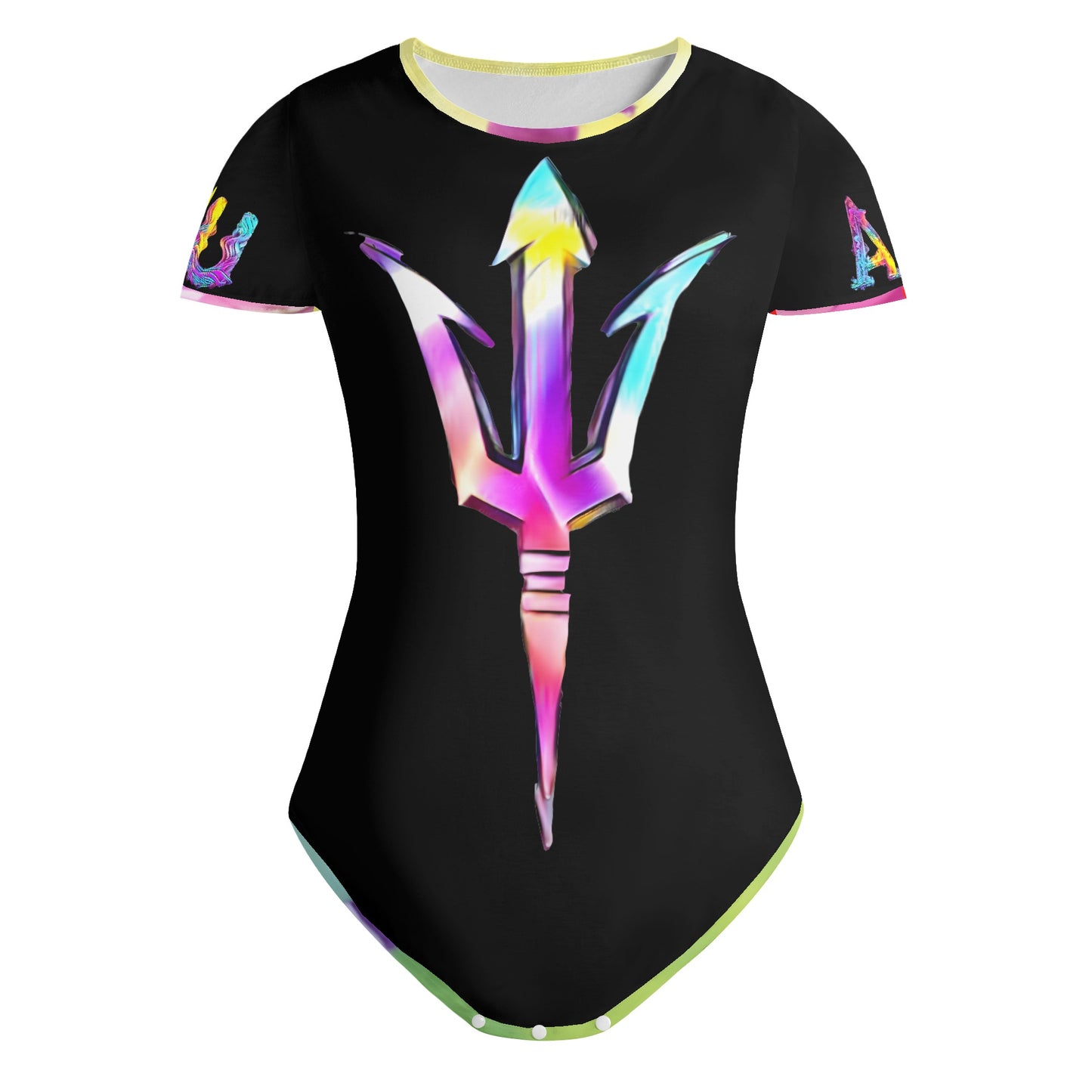 Sun Devil S.O.S Tie-Die Black Edition Womens Soft Short Sleeve Bodysuit