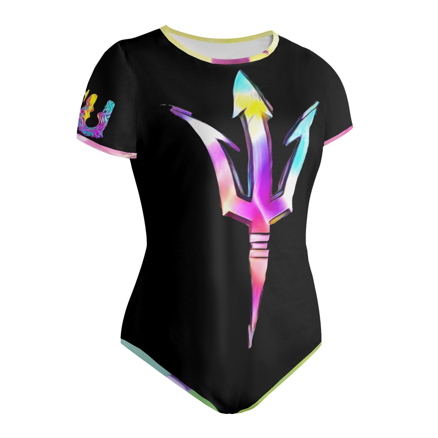 Sun Devil S.O.S Tie-Die Black Edition Womens Soft Short Sleeve Bodysuit