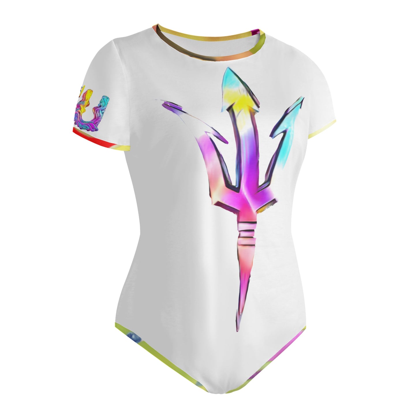 Sun Devil S.O.S Tie -Die White Edition Womens Soft Short Sleeve Bodysuit