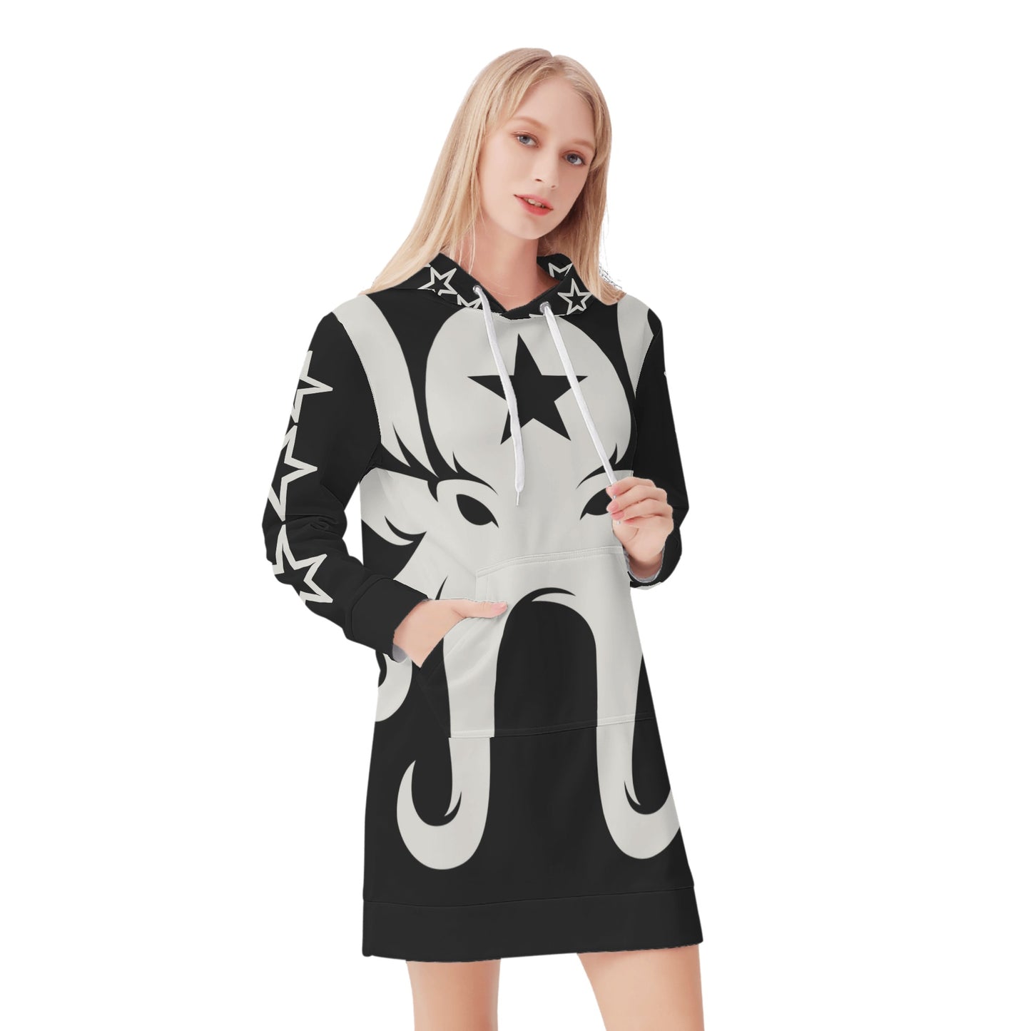 Star Kraken Womens Black Hoodie Dress