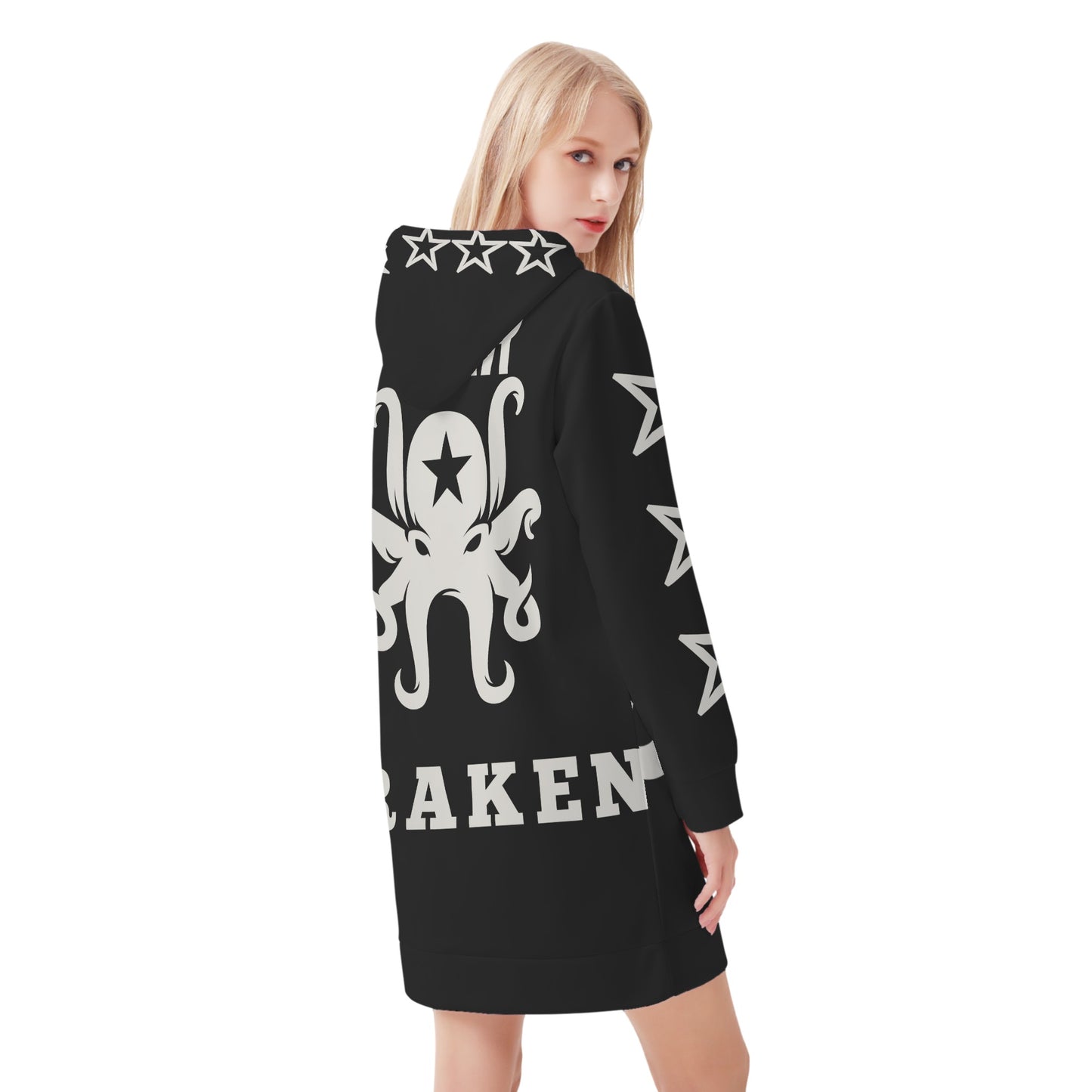 Star Kraken Womens Black Hoodie Dress