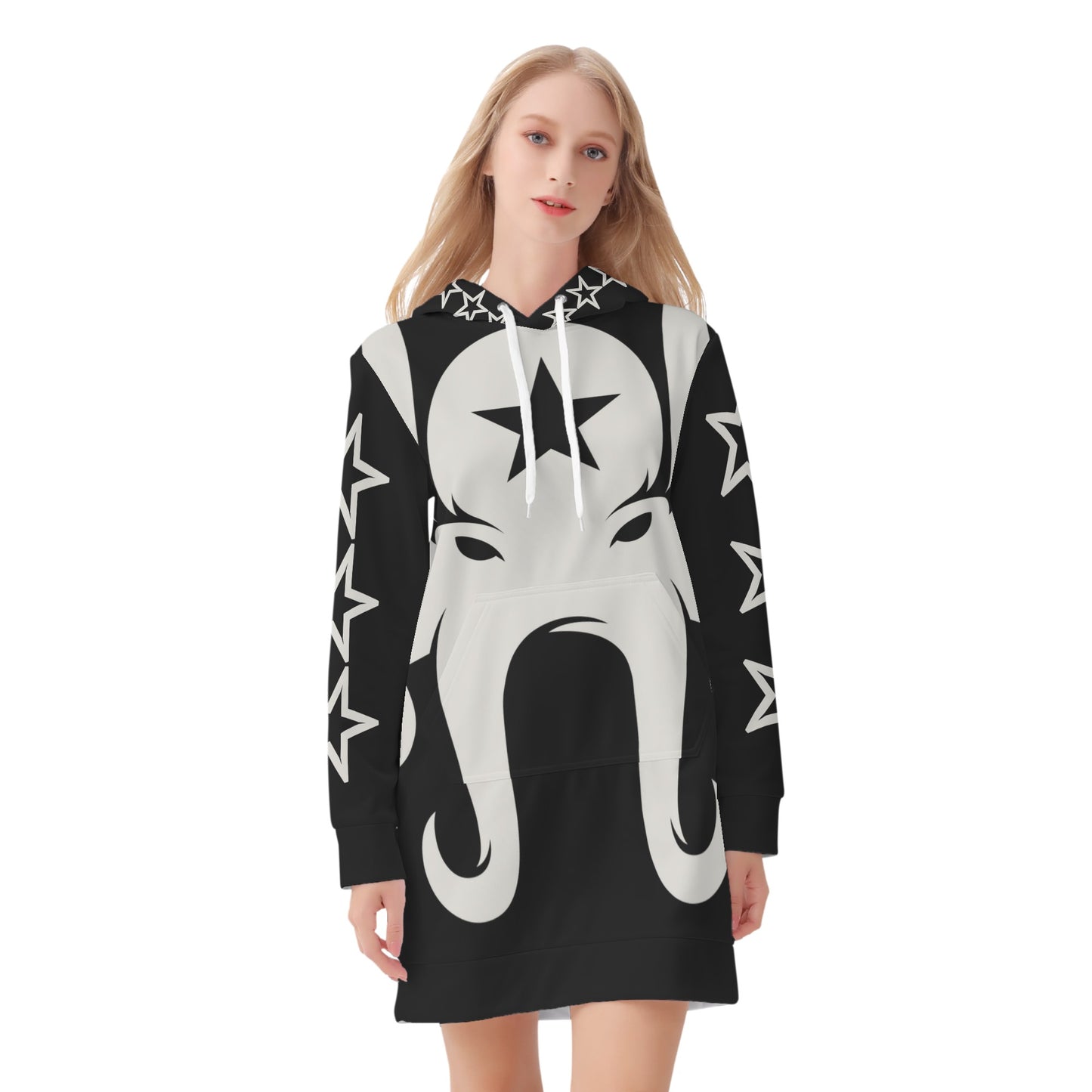 Star Kraken Womens Black Hoodie Dress