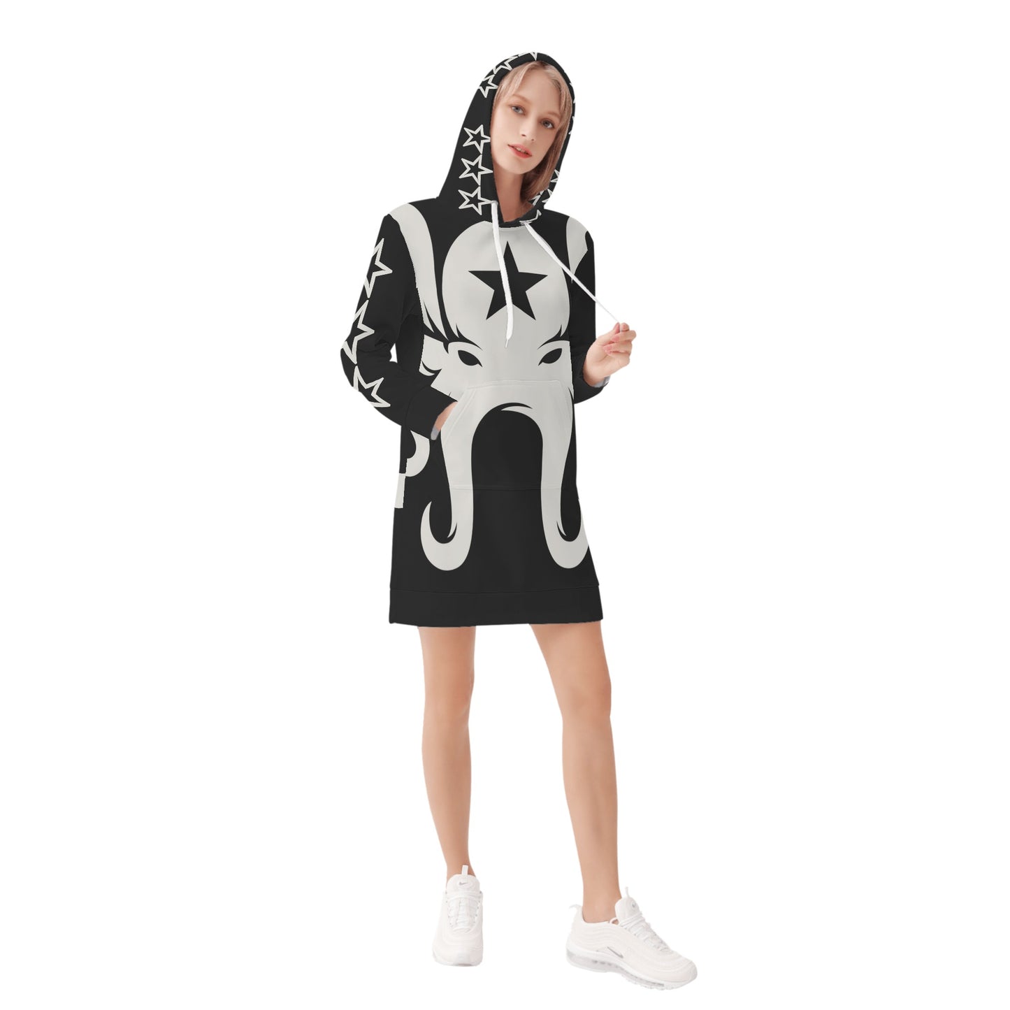 Star Kraken Womens Black Hoodie Dress