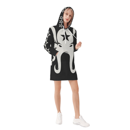 Star Kraken Womens Black Hoodie Dress