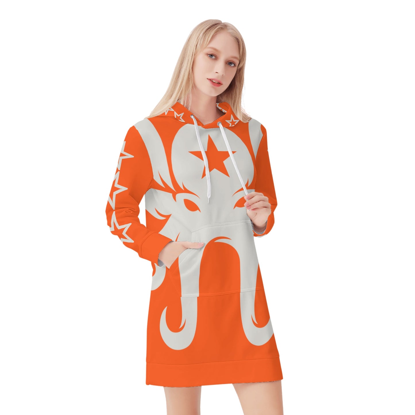 Star Kraken Womens Dark Orange Hoodie Dress