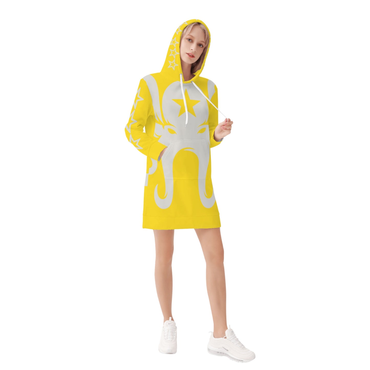 Star Kraken Womens Gold Hoodie Dress