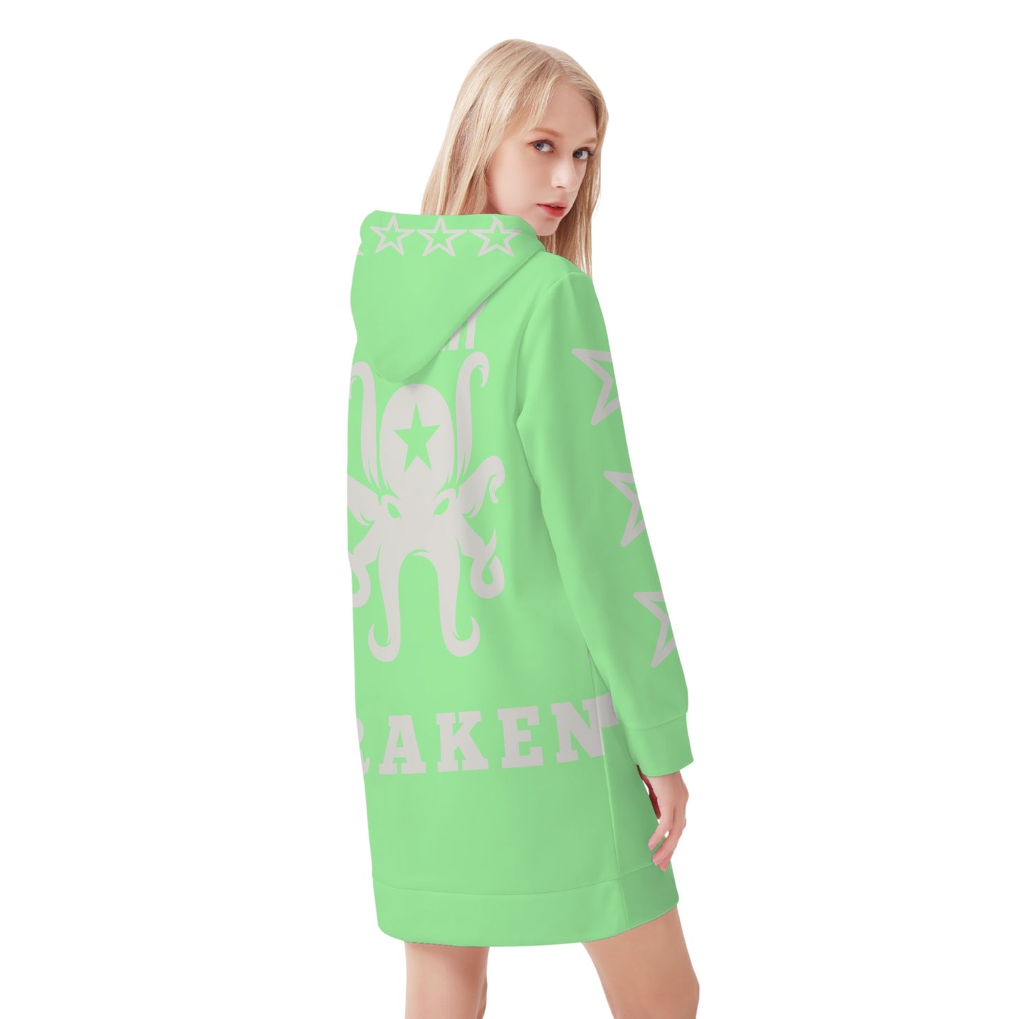 Star Kraken Womens Mint Green Hoodie Dress