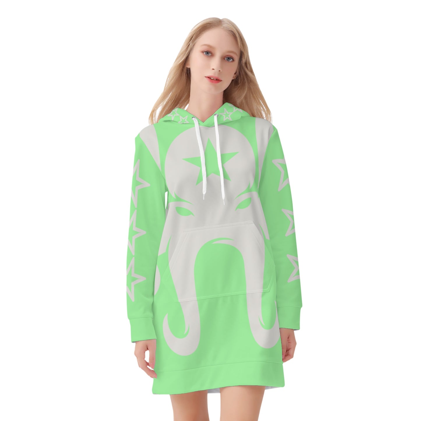 Star Kraken Womens Mint Green Hoodie Dress