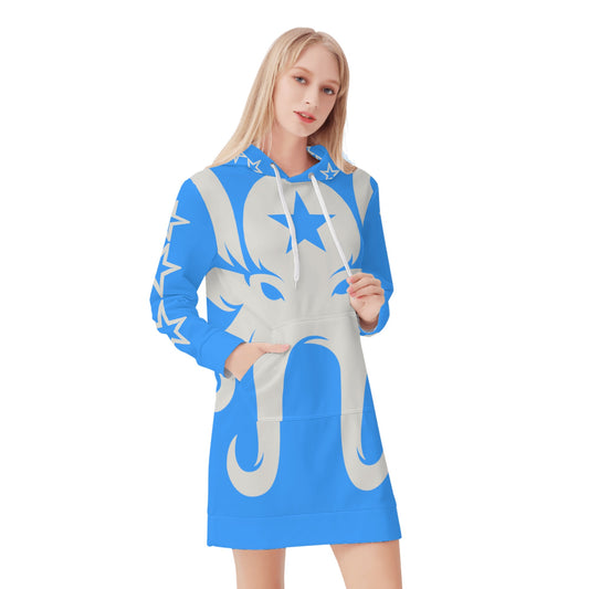 Star Kraken Womens Blue Hoodie Dress