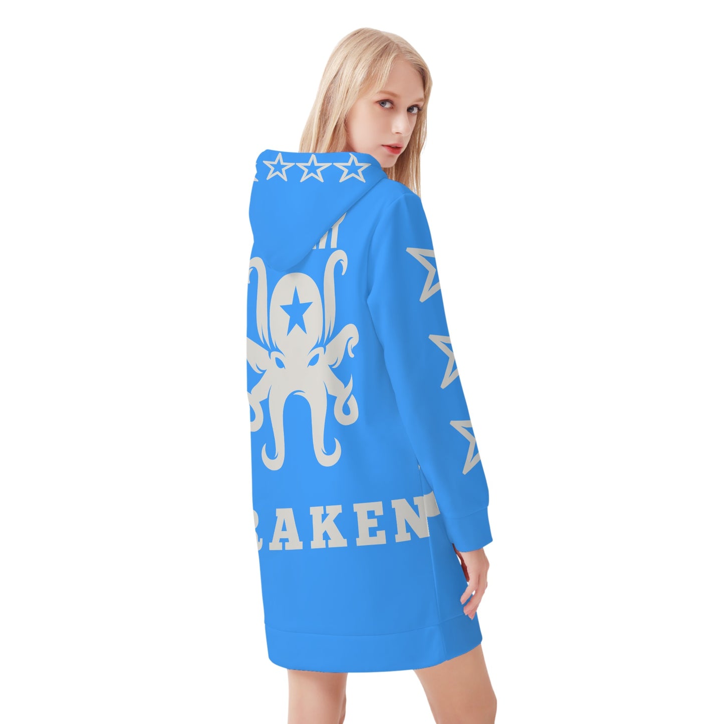 Star Kraken Womens Blue Hoodie Dress