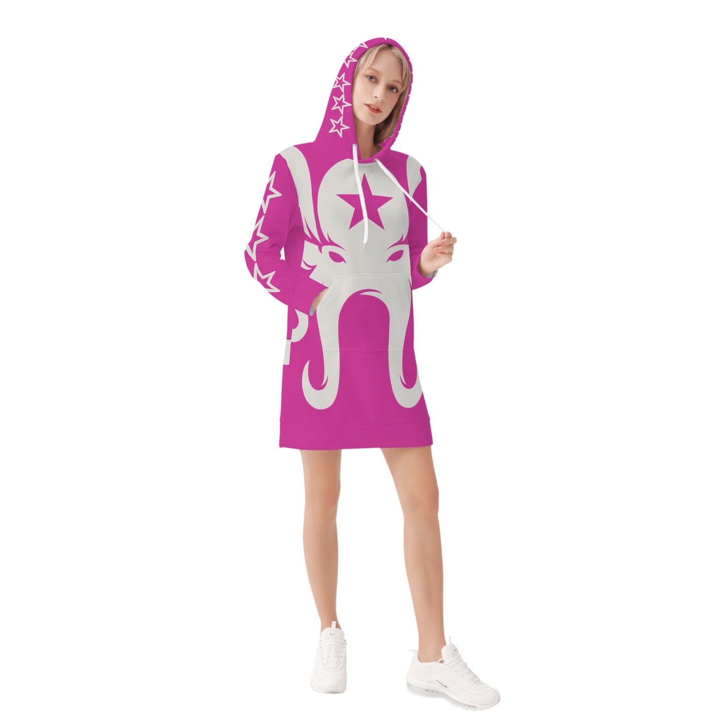 Star Kraken Womens Purple Hoodie Dress