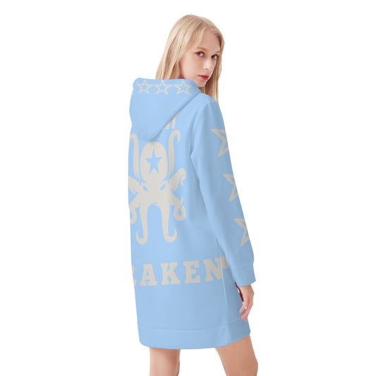 Star Kraken Womens Sky Blue Hoodie Dress