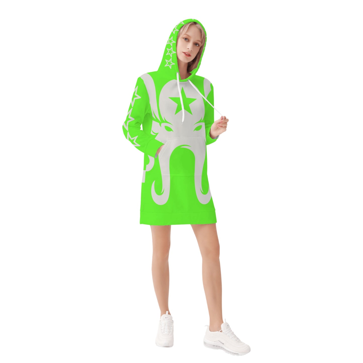 Star Kraken Womens Goo Green Hoodie Dress