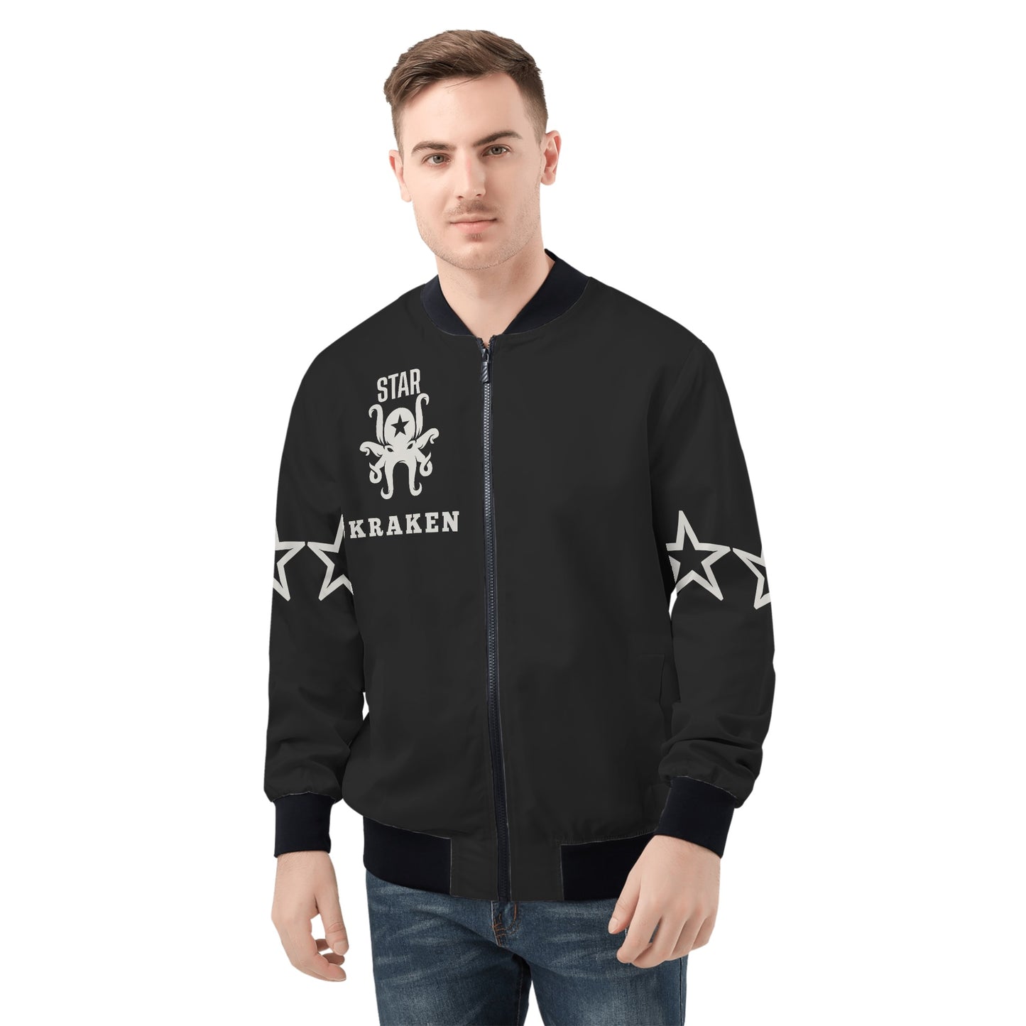 Star Kraken Mens Black Zip Up Jacket