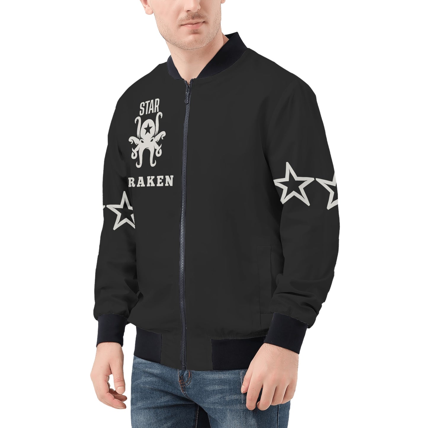 Star Kraken Mens Black Zip Up Jacket