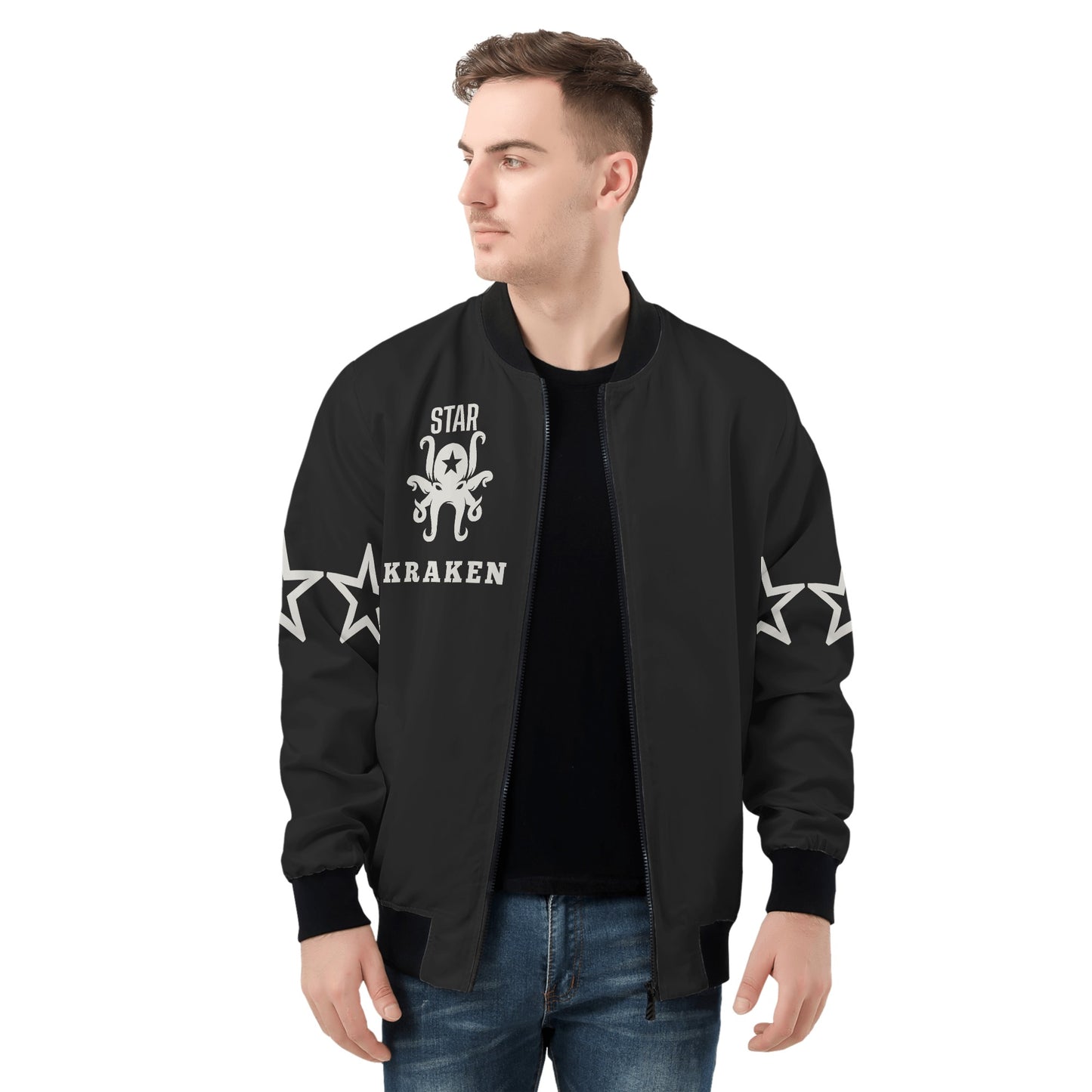 Star Kraken Mens Black Zip Up Jacket