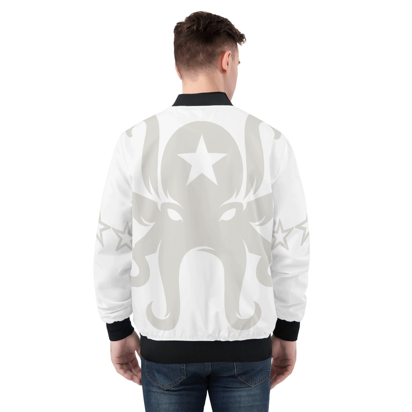 Star Kraken Mens White Zip Up Jacket