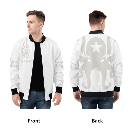 Star Kraken Mens White Zip Up Jacket