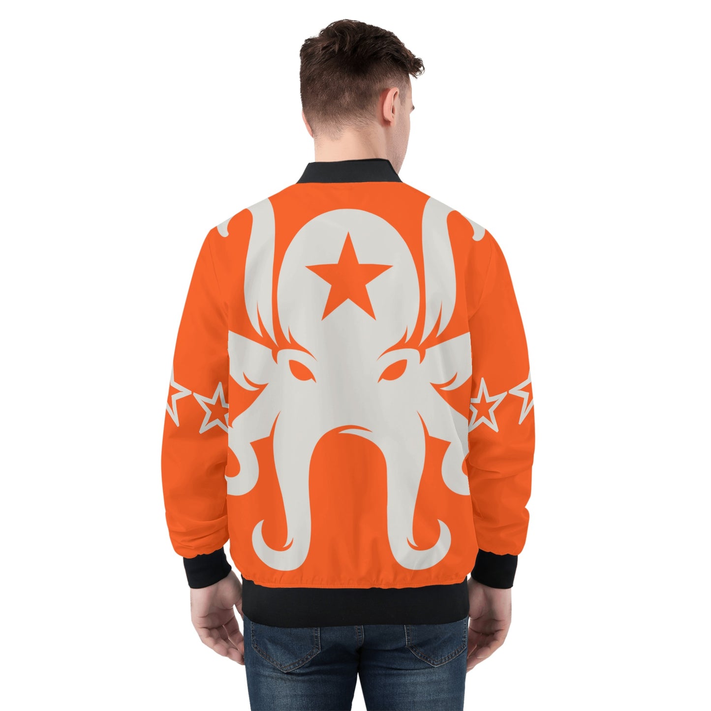 Star Kraken Mens Dark Orange Zip Up Jacket