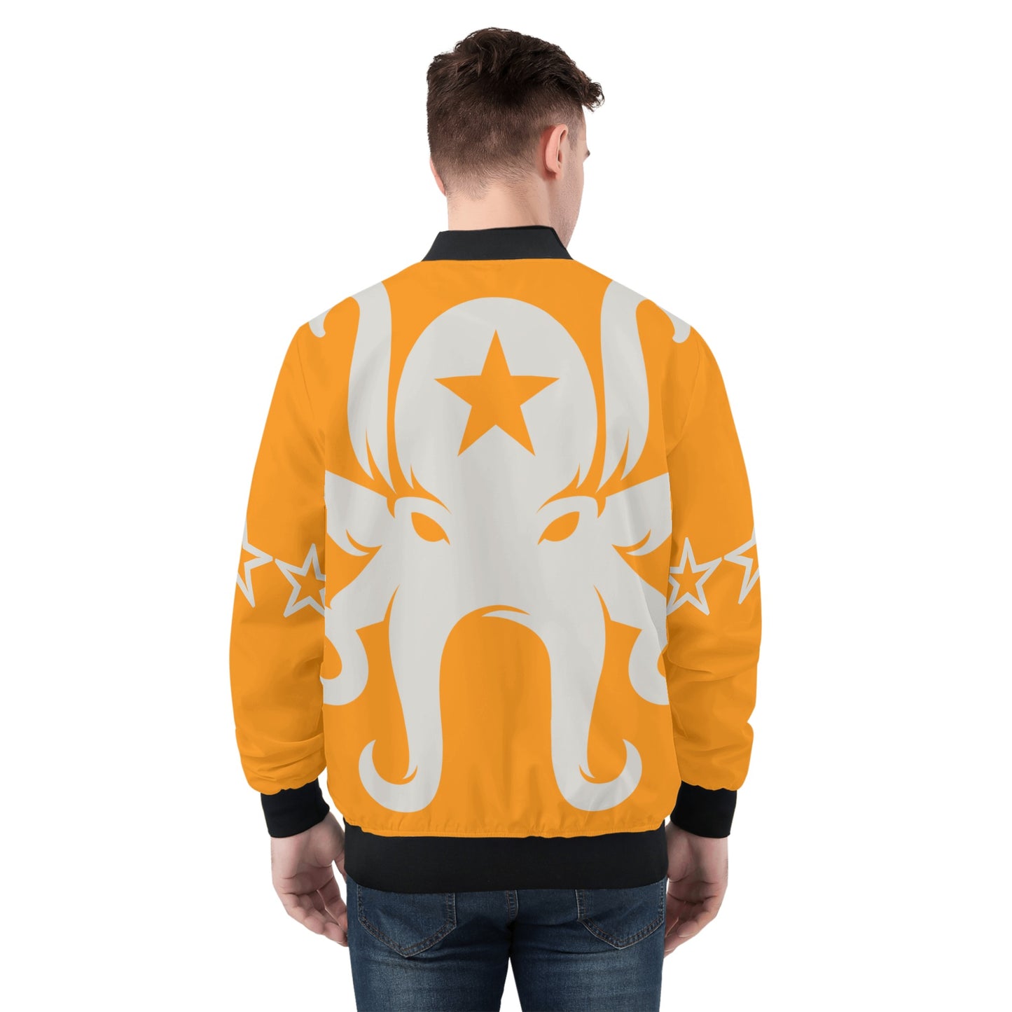 Star Kraken Mens Orange Zip Up Jacket