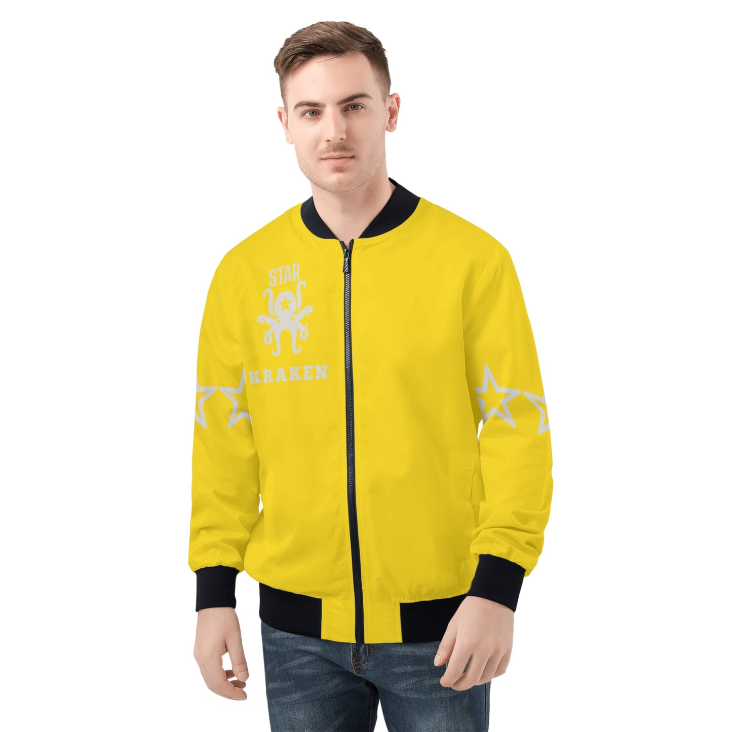 Star Kraken Mens Gold Zip Up Jacket