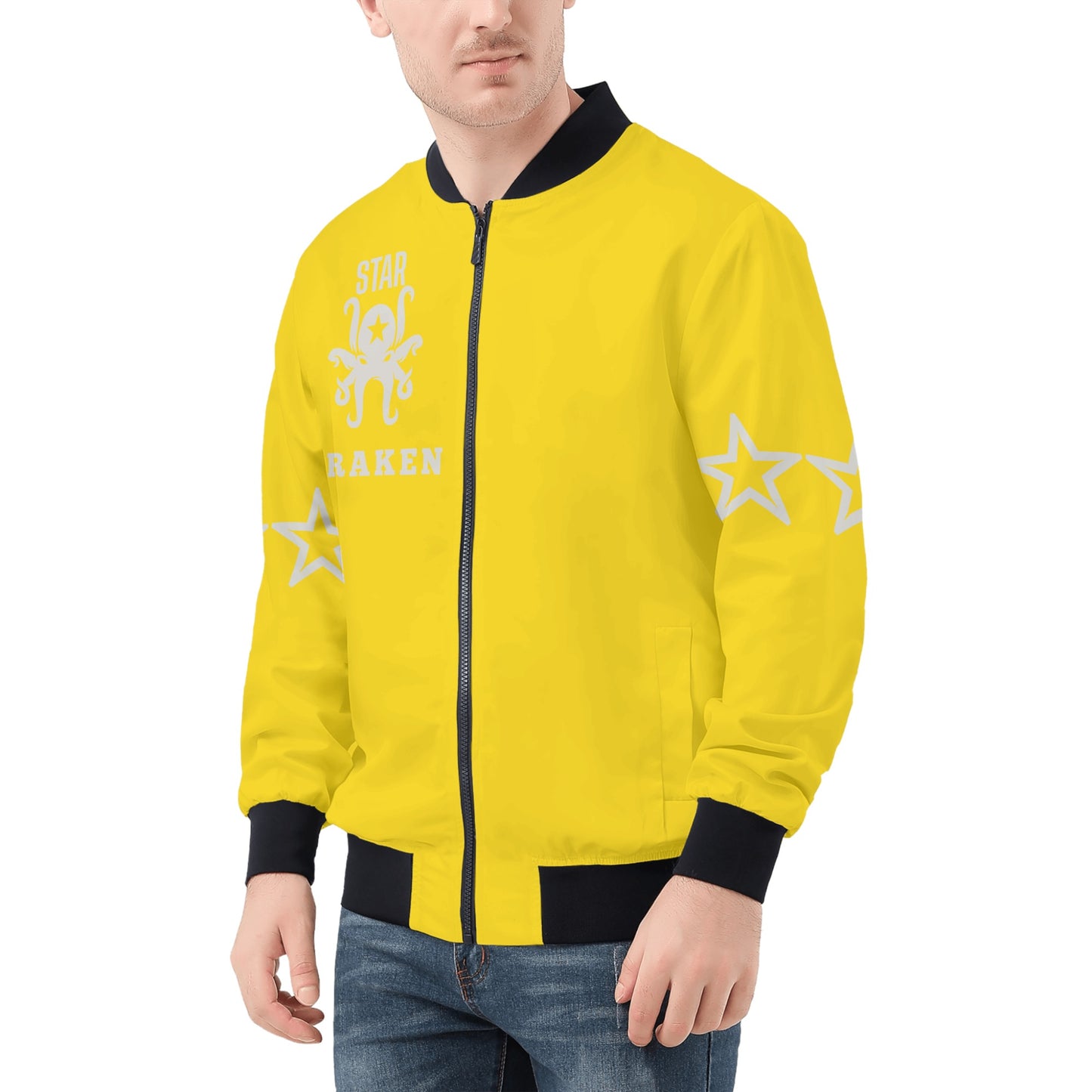 Star Kraken Mens Gold Zip Up Jacket