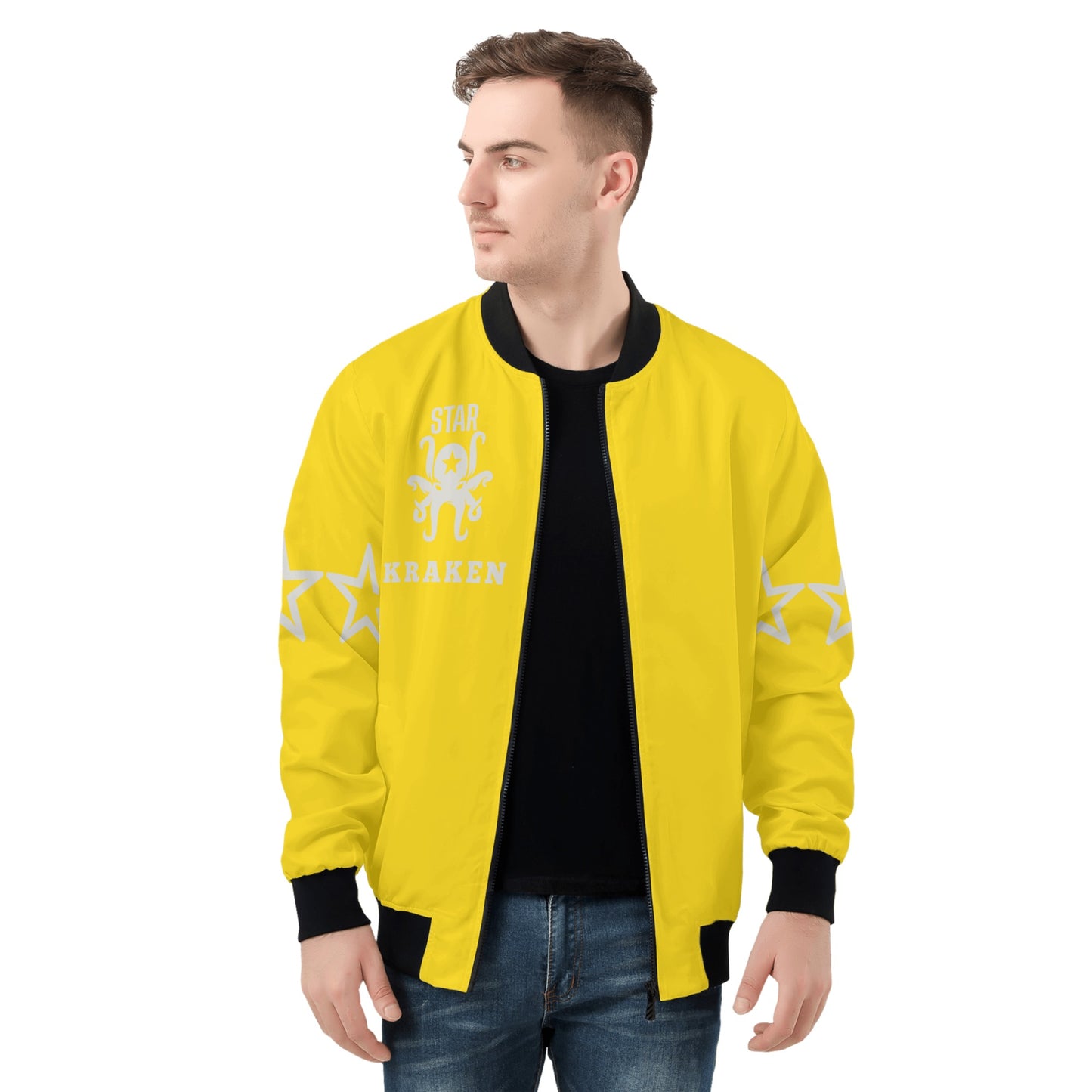 Star Kraken Mens Gold Zip Up Jacket