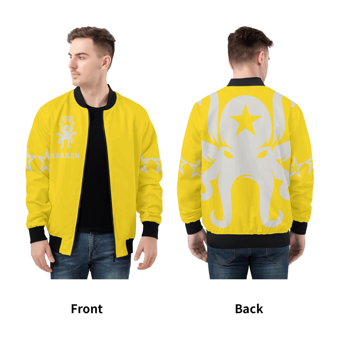 Star Kraken Mens Gold Zip Up Jacket