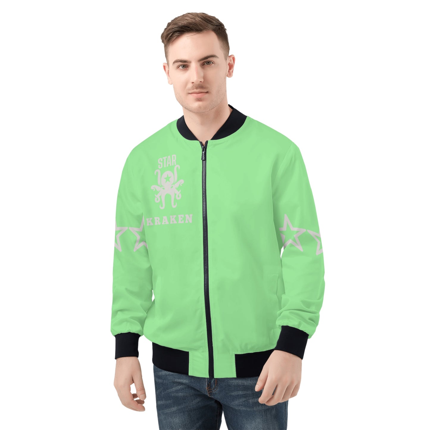 Star Kraken Mens Mint Green Zip Up Jacket