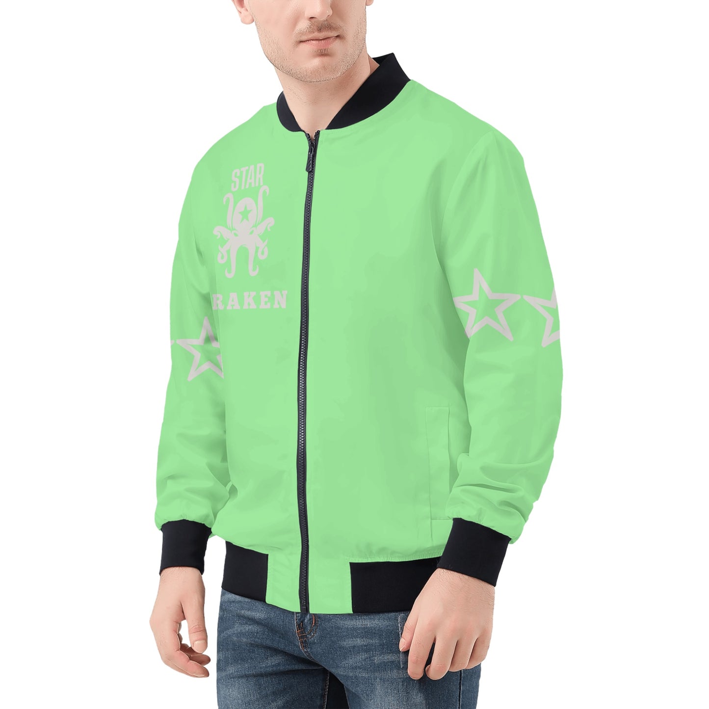 Star Kraken Mens Mint Green Zip Up Jacket