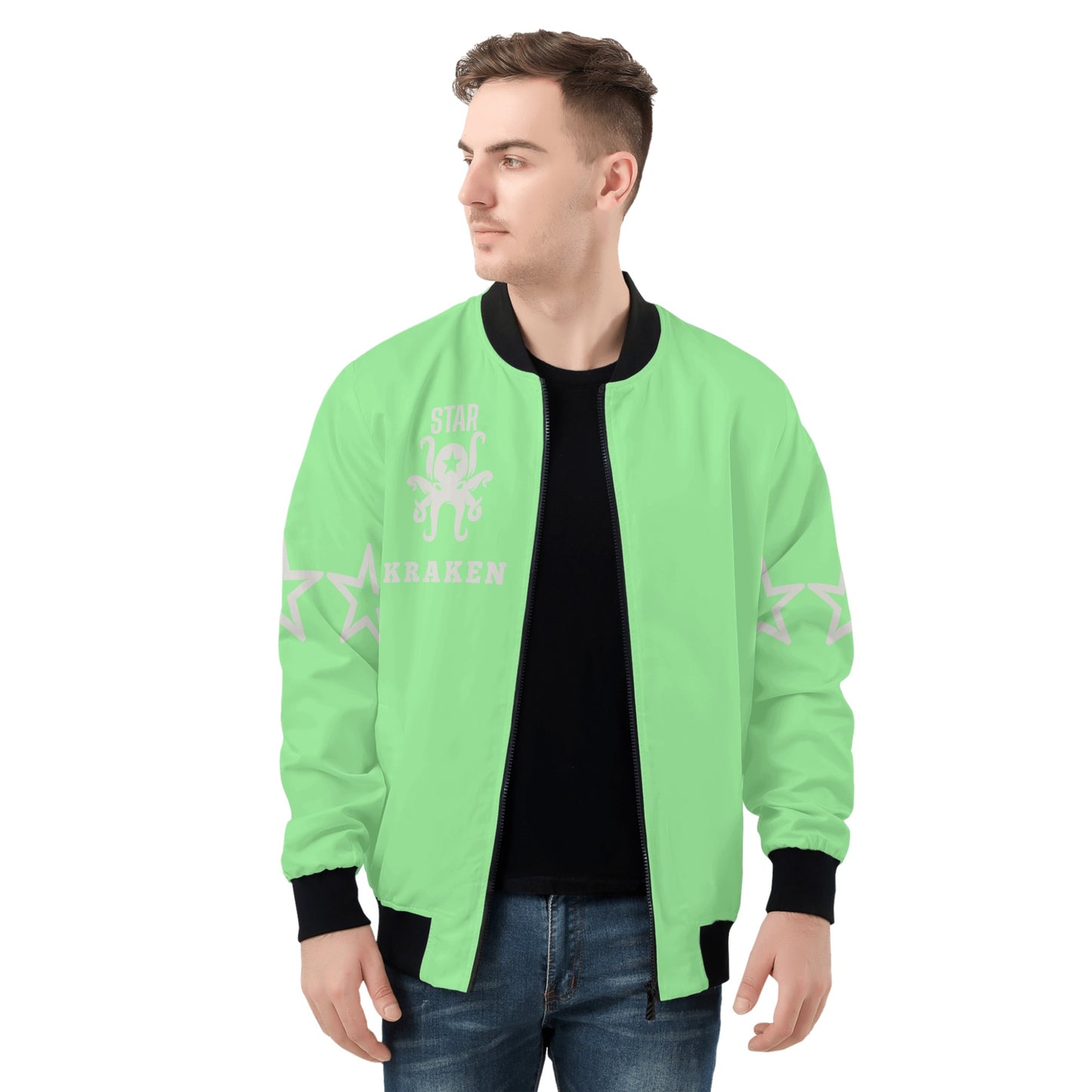 Star Kraken Mens Mint Green Zip Up Jacket