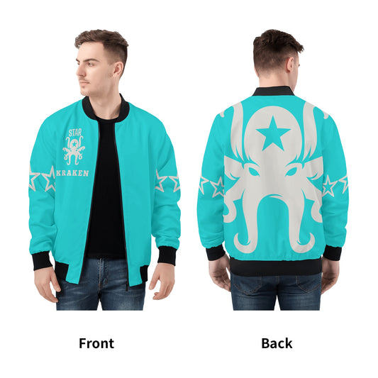 Star Kraken Mens Turquoise Zip Up Jacket