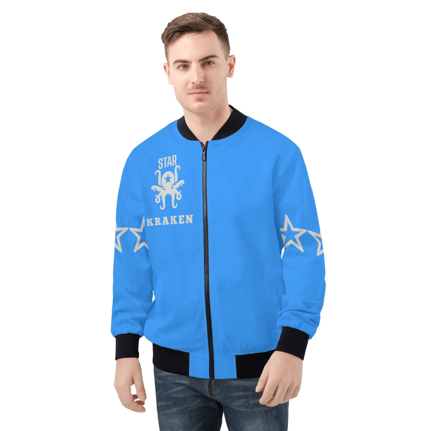 Star Kraken Mens Blue Zip Up Jacket