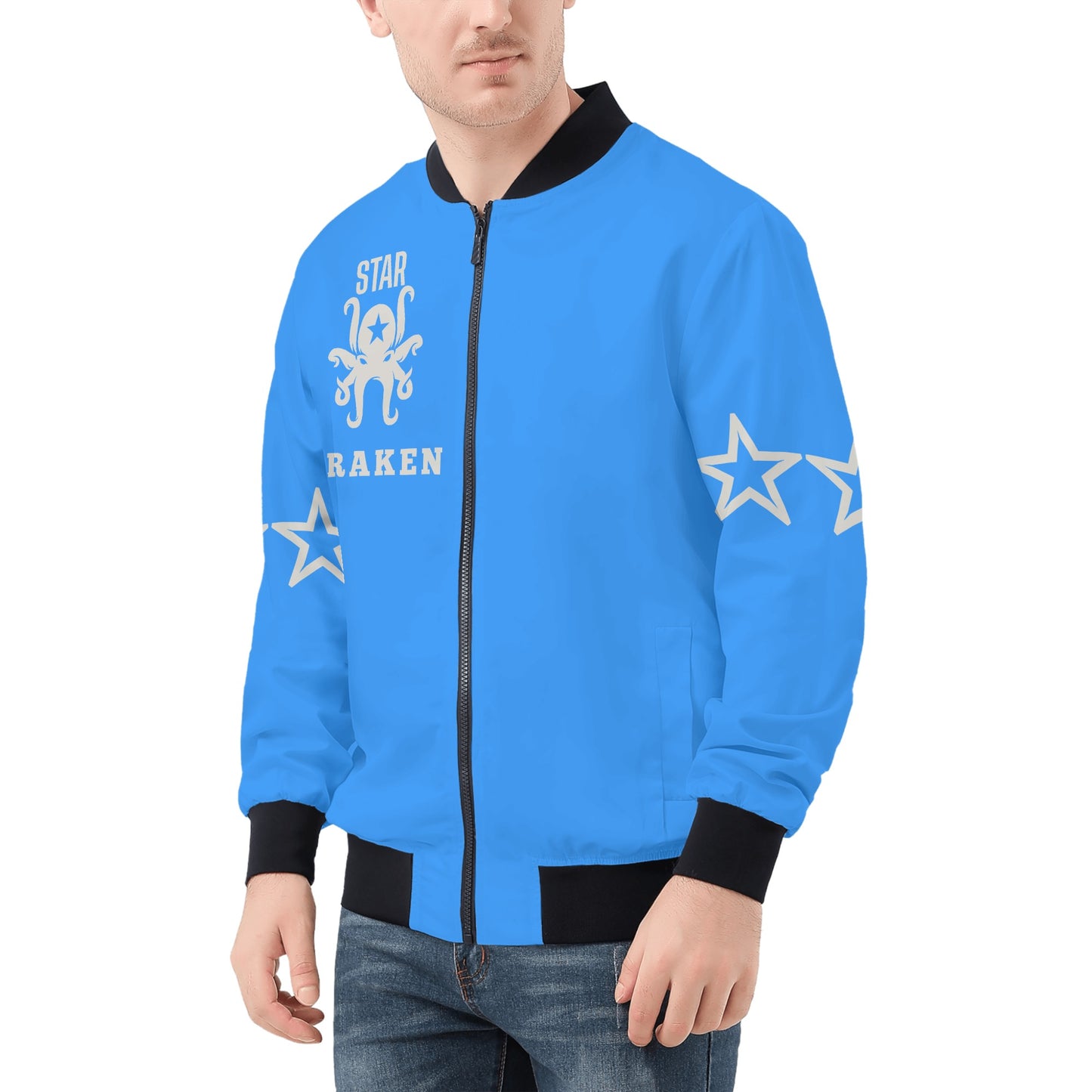 Star Kraken Mens Blue Zip Up Jacket