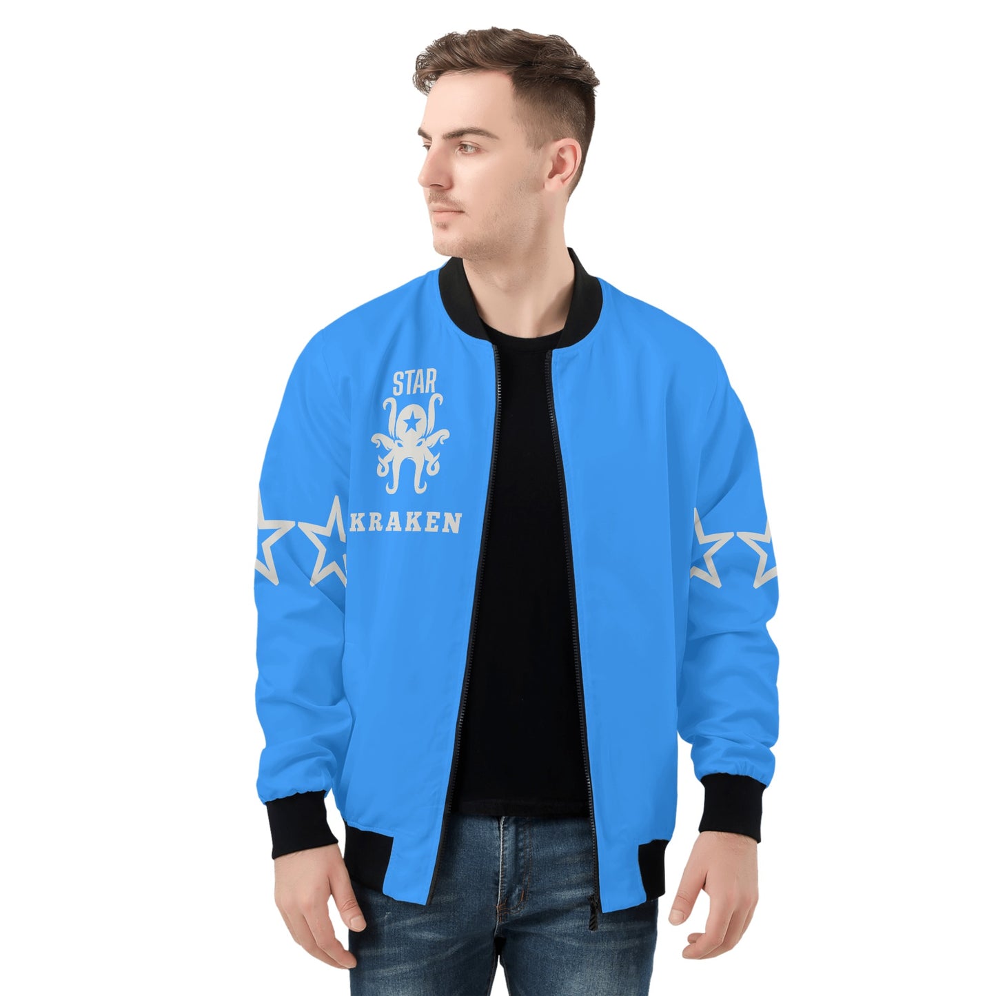 Star Kraken Mens Blue Zip Up Jacket