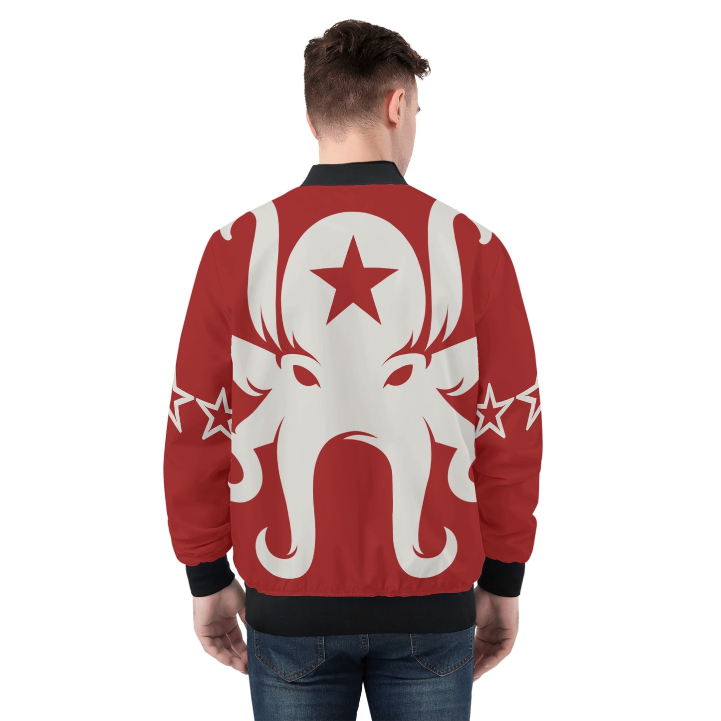 Star Kraken Mens Maroon Zip Up Jacket