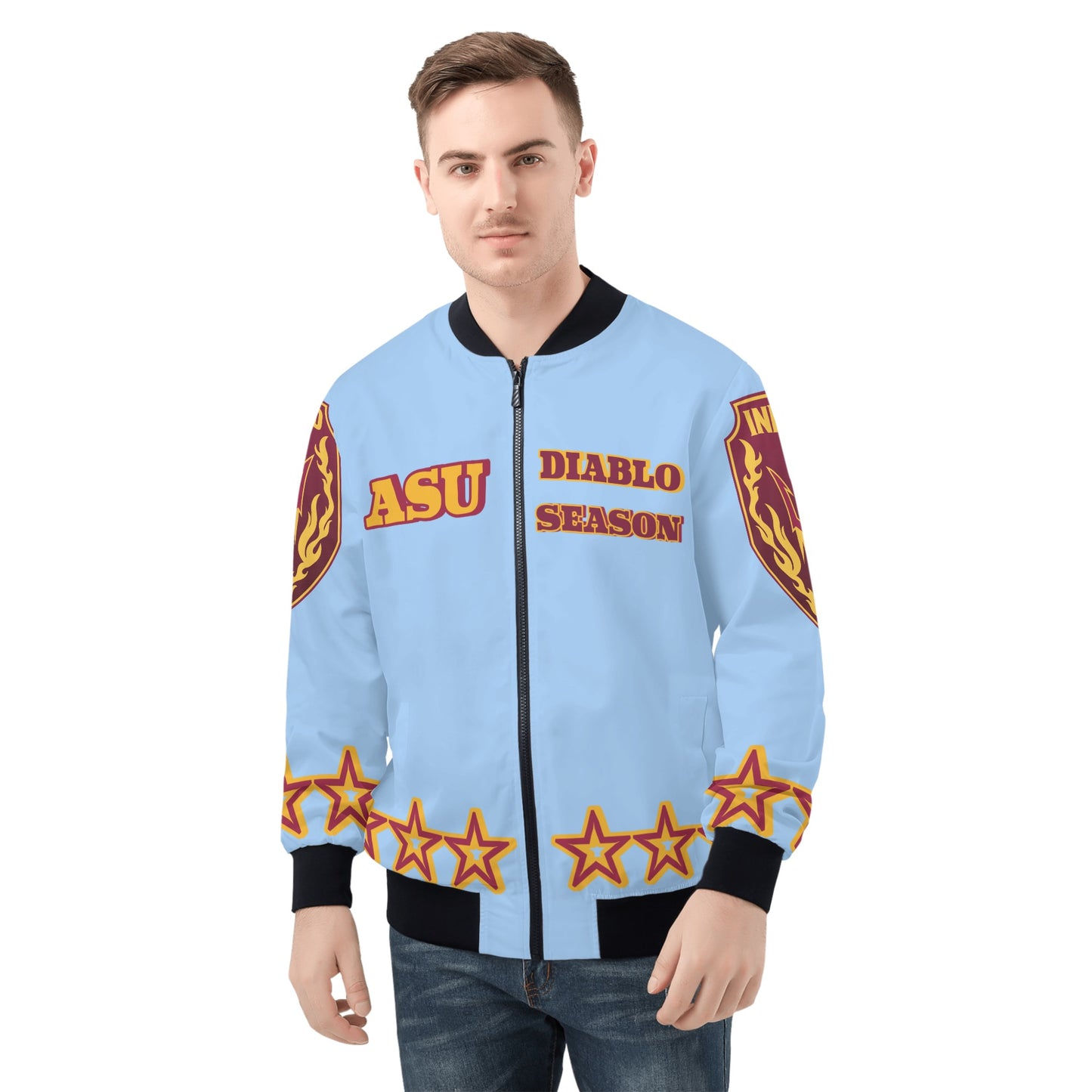 Sun Devil Stars Edition Mens Sky Blue Zip Up Jacket